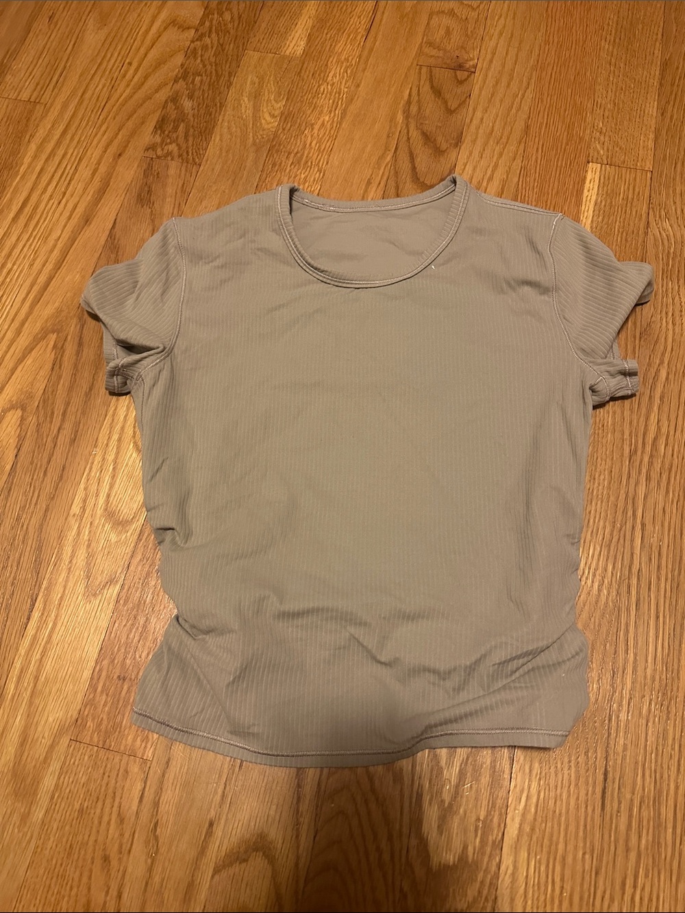 Lululemon all it takes back twist Ribbed Crewneck short sleeve Top - Taupe